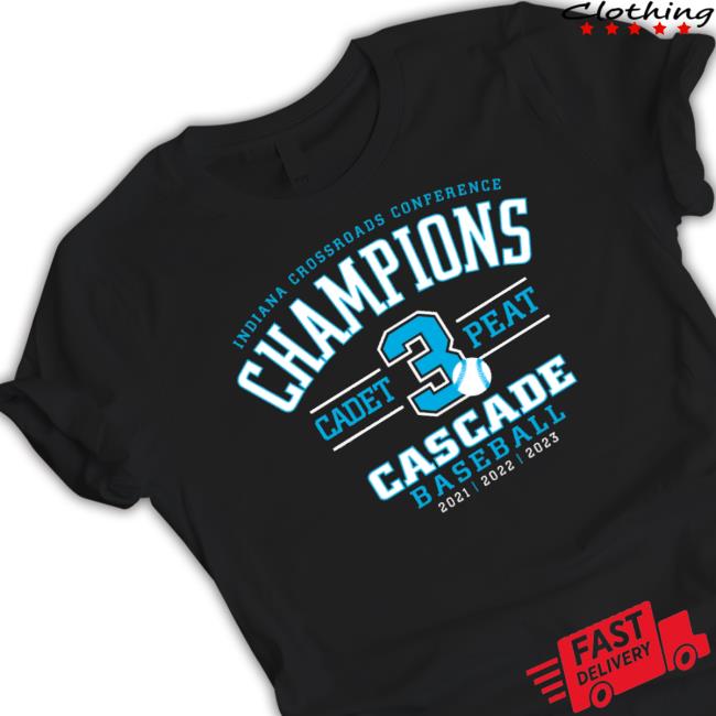 Indiana Crossroads Conference Cascade Baseball Cadet 3 Peat Champions Shirt,  hoodie, sweater, long sleeve and tank top